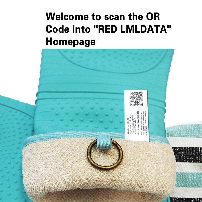 RED LMLDETA قفاز فرن مقاوم للحرارة RED LMLDETA بدرجة 550، قفازات فرن سيليكون - 1 زوج، قفازات خبز احترافية طويلة جدًا - آمنة للطعام، حوامل أواني للطهي، الشواء، المطبخ (قفازات زرقاء) - Image 4